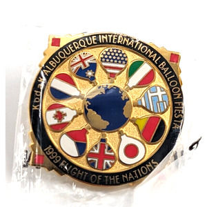 1999 Flight Of The Nations Albuquerque Int'l Balloon Fiesta Pin Country Flags